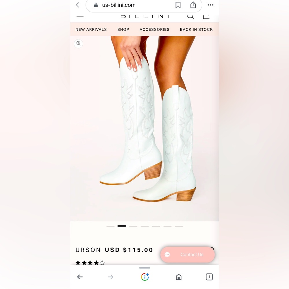 NWT BILLINI white cowgirl boot